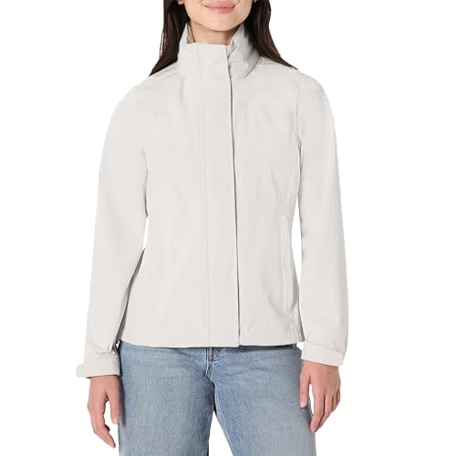 Amazon Essentials Women's Regular-Fit Lightweight Waterproof Long Hooded Rain Jacket - color: Eggshell White, size: XX-Large