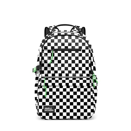 Simple Modern Ellis Backpack for School | Small 15L Elementary Middle and High School Bookbag for Kids and Teens | Girls and Boys | Black and White Checkmate - color: Pattern: Black and White Checkmate, size: Small | 15 Liter
