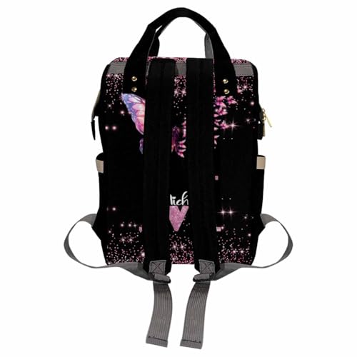 Customized Personalized Monogram Nappy Backpack with Thermal Pockets, Large Capacity Waterproof Diaper Bag for Adults Kids, Travel Gifts - color: Color-1