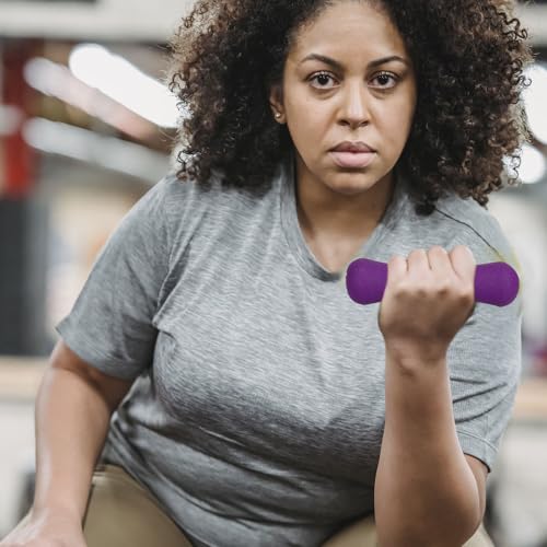 Cabilock 2Pcs Bone Shaped Women Dumbbells 0.5Kg Purple Neoprene Coated Hand Weights Portable Fitness Tool for Female Arm Toning Home Workout