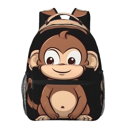 Cartoon brown monkey Travel Backpack for Men & Women 15.6 inch Laptop Backpack Waterproof Work Back Pack - color: Cartoon Brown Monkey