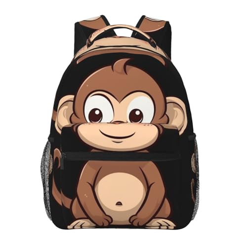 Cartoon brown monkey Travel Backpack for Men & Women 15.6 inch Laptop Backpack Waterproof Work Back Pack - color: Cartoon Brown Monkey