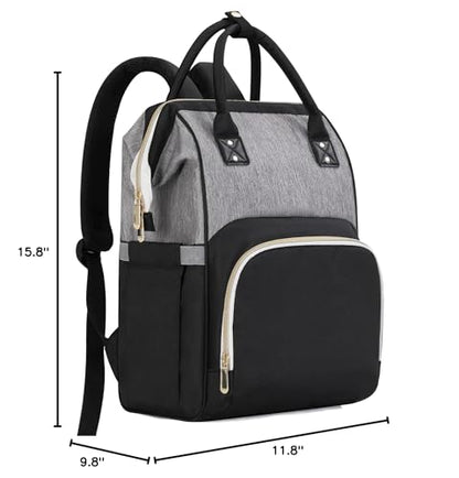 Femuar Diaper Bag Backpack Multifunction Maternity Nappy Baby Bag for Girls & Boys Large Capacity Travel Diaper Bags Black Gray - color: Black Gray
