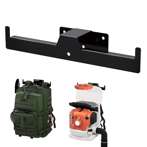 Backpack Blower Rack , Heavy Duty Steel Wall Mount for Secure Leaf Blower Storage , Garage Wall Organizer Holds Backpack Sprayer, Garden Tool Storage