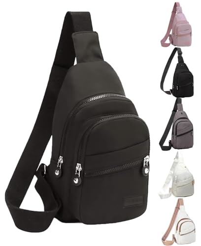 EVANCARY Small Sling Bag Crossbody Bags for Women Men, Sling Backpack Chest Daypack Cross Body Bag for Travel Outdoor - color: Black