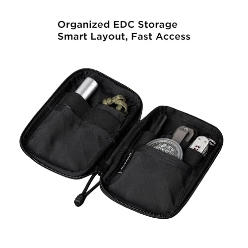 ALPAKA HUB Pouch Pro EDC Organizer - Small Tool Pouch for Electronics, Cables with YKK Zipper, Daily Use and Travel - Axogrid 300D Weatherproof UV Resistant Fabric - color: Black Axogrid 300D
