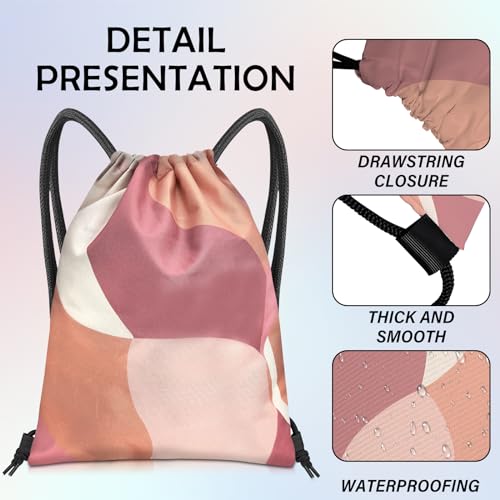 Drawstring Backpack Draw String Bag Sports Gym Bags Waterproof Cute Aesthetic Sackpack for Unisex Women Sports Beach Travel(13"×17")-Pink - color: Z10-pink