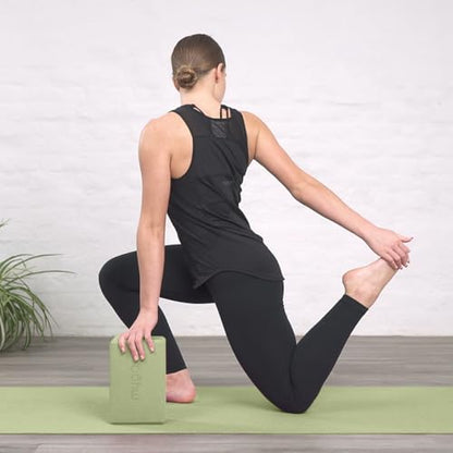 MYGA Yoga Block,Lightweight EVA Foam Yoga Brick,High Density Non-Slip Block for Yoga Poses, Pilates, Balance and Flexibility - color: Moss