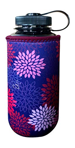 XL Neoprene 32-40 oz Water Bottle Insulator Cooler Coolie - Midnight Mums - color: Midnight Mums, size: XL 32-40oz