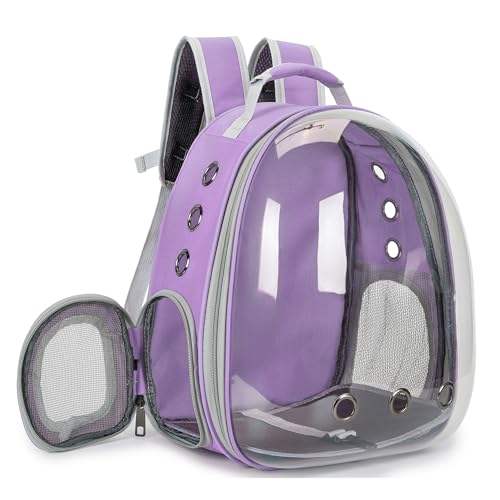 Cat Bubble Backpack Carrier for Small Medium Dogs Cats Carrying Bag, Airline Approved Pet Travel Carrying Bag Dog Hiking Walking Outdoor Backpack (Purple) - color: Purple