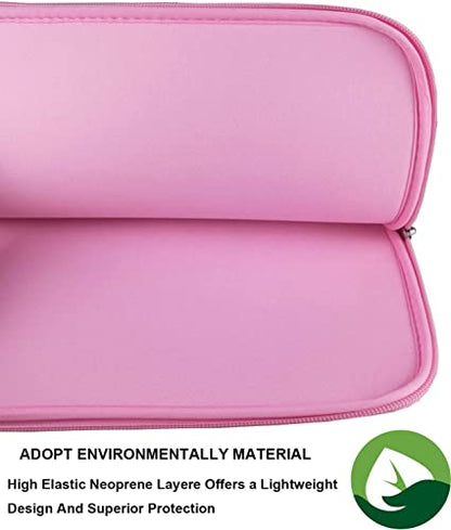 14 Inch Laptop Sleeve, Resistant Neoprene Laptop Sleeve/Notebook Computer Pocket Case/Tablet Briefcase Carrying Bag for 14 inch HP, Lenovo, Asus Notebook, Ultrabook, Pink - color: pink, size: 14 inch