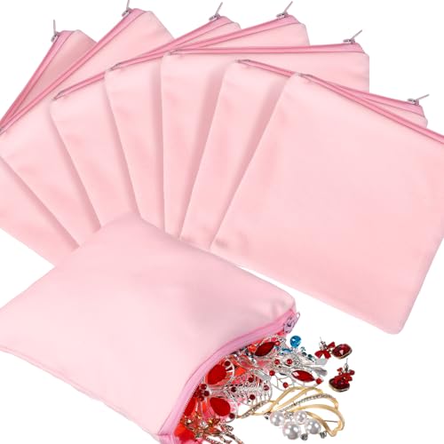 Sanwuta 8 Pcs Zippered Silver Storage Bags Anti Tarnish Silver Pouches Keeper Jewelry Storage Protector Bags(5.9 x 5.9 Inch,Pink) - color: Pink, size: 5.9 x 5.9 Inch