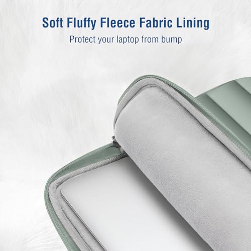 MOSISO Laptop Case 13.3 inch,13-13.3 inch Puffy Laptop Sleeve Compatible with MacBook Neo/Air 13.6 M5 M4 M3 M2 M1/Pro 13/14,HP Dell ASUS Lenovo,Polyester Horizontal Bag with Small Case,Antique Green - color: Antique Green, size: 13.3 inch