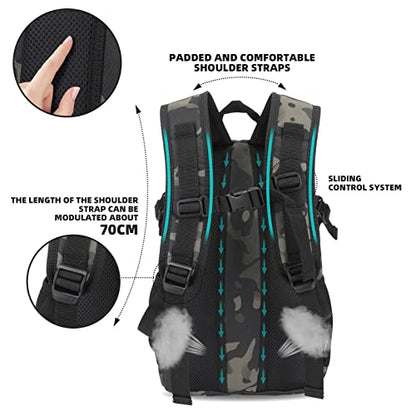 HUNTVP 20L Tactical Backpack Military MOLLE Backpack Daypack Rucksack Gear Tactical Assault Pack Bag for Hunting Camping Trekking (20L-Camo) - color: Camo, size: 20L