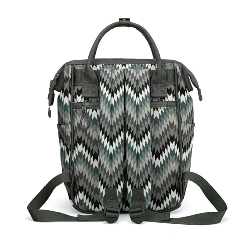 Montana West Wrangler Aztec Callie Diaper Bag Backpack with Stroller Straps Multifunction Baby Travel Bag WG2211-9110BK - color: Classic Stripe Black