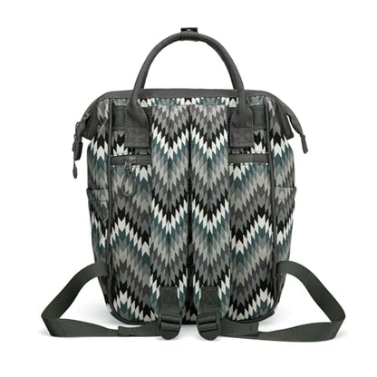 Montana West Wrangler Aztec Callie Diaper Bag Backpack with Stroller Straps Multifunction Baby Travel Bag WG2211-9110BK - color: Classic Stripe Black