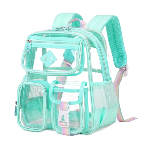 PIG PIG GIRL Mini Clear Backpack for Stadium Events, Small Clear Bag for Child for Festival Concert,Green(Not Fits School) - color: Mini-green