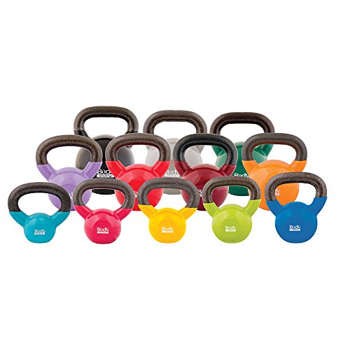 Body Sport Cast Iron Vinyl Coated Kettlebells – Kettlebell for Weight Lifting – Strength Training Kettlebell – Professional Fitness for Gym & At Home - style: 30-pound