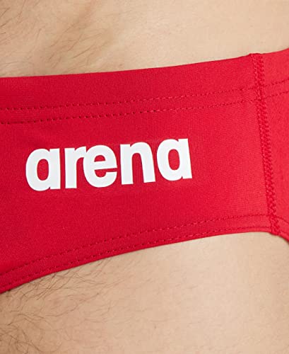 Arena Men's Team Solid Swim Brief MaxLife Athletic Swimwear Professional Swimsuit Bathing Suit - color: Red/White, size: 24