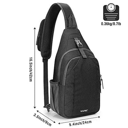 G4Free Sling Bag for Men and Women, RFID Blocking Crossbody Bag, Lightweight Sling Backpack for Travel, Hiking, Walking and Daily Use - color: Black