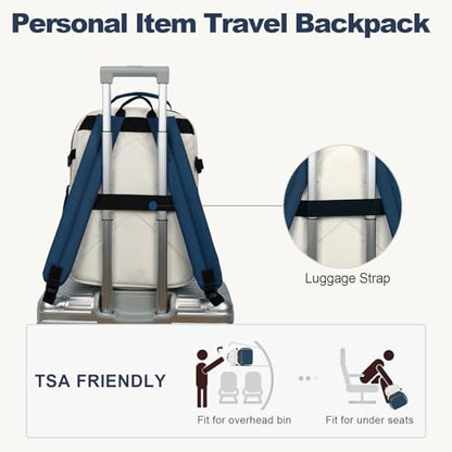 VANKEAN Laptop Backpack for Women (Beige-Haze blue, 18 Inch) - color: Beige-haze Blue, size: 18 Inch