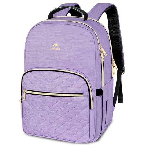 MATEIN 17 Inch Laptop Backpack, Womens College Backpack for School | Large Water Resistant Teacher Nurse Work Bookbag, Lightweight Daypack Computer Back Pack, For Commute & Travel, Light Purple - color: Purple, size: 17inch