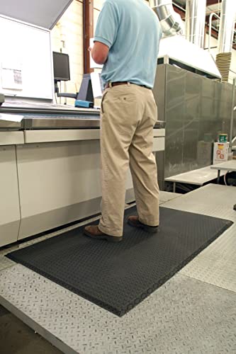Hudson Exchange (3'x10') MaxCush Anti-Fatigue Comfort Industrial Ergonomic Mat Black - size: 3'x10'