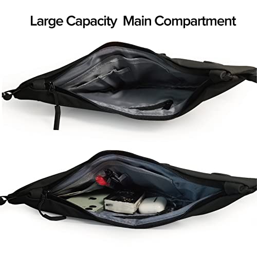 Small Sling Shoulder Crossbody Bag Men Women, Lightweight Anti-theft One Strap Casual Chest Bag Slim Backpack for Outdoor Walking Trip Hiking Biking Black - color: Black