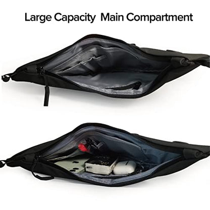 Small Sling Shoulder Crossbody Bag Men Women, Lightweight Anti-theft One Strap Casual Chest Bag Slim Backpack for Outdoor Walking Trip Hiking Biking Black - color: Black