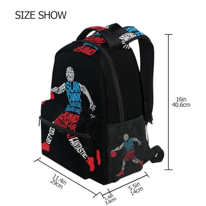 ALAZA Basketball Player Bank Shot Sports Large Backpack Personalized Laptop iPad Tablet Travel School Bag with Multiple Pockets - color: Basketball