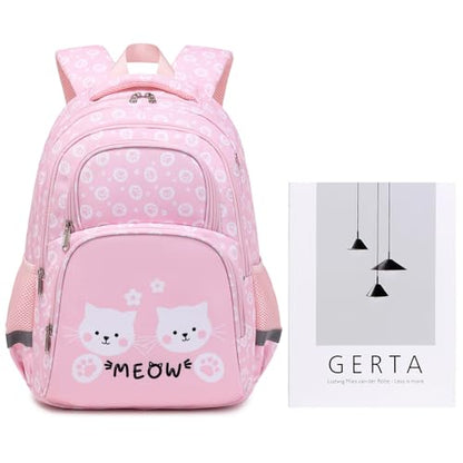 abshoo Cute Cat School Backpack For Girls Elementary Kindergarten Kids School Bag (Cat Pink A) - color: Cat Pink