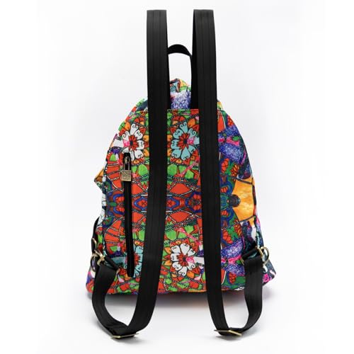 Black Butterfly Boho Backpack Purse for Women, Lightweight Fabric Daypack with Top Handle for Travel & Casual Daily Use - color: 20-multicolor