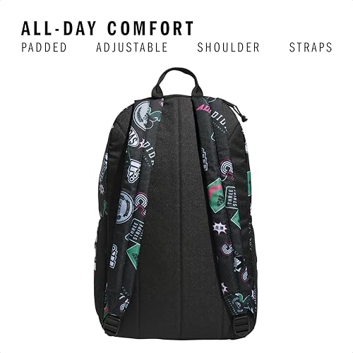 adidas 3-Stripe Classic backpack for men and women, bag with laptop sleeve - color: Rec League Black/White/5.0