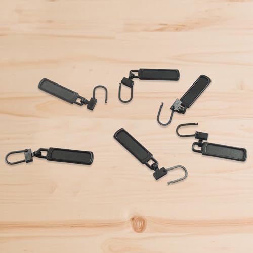 Unlorspy 6Pcs Upgraded Zipper Pull Replacements, Universal Detachable Slider Handles for Purses, Jackets, Backpacks, Boots, Coats, Luggage&Jeans(Black) - color: Black