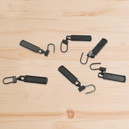 Unlorspy 6Pcs Upgraded Zipper Pull Replacements, Universal Detachable Slider Handles for Purses, Jackets, Backpacks, Boots, Coats, Luggage&Jeans(Black) - color: Black