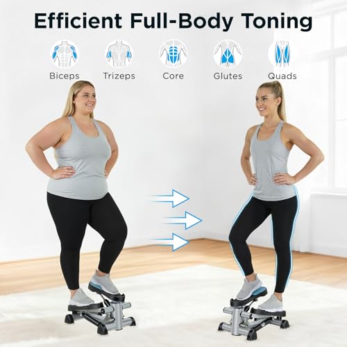 Efitment Mini Stepper for Exercise at Home, Twist Stair Stepper with Resistance Bands, LCD Monitor, Compact Cardio Step Machine for Full Body Workout - style: Stepper Only