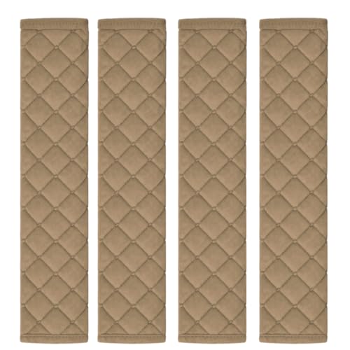 Andalus Seat Belt Cover Pad, 4 Pack Seatbelt Cushion for Car, Kids, Women, Men – Shoulder Strap Protector, Car Seatbelt Covers Accessories – Cute Auto Strap Cushion, Driving Pad (Khaki, 10.8 Inch) - color: Khaki, size: 4 Pack