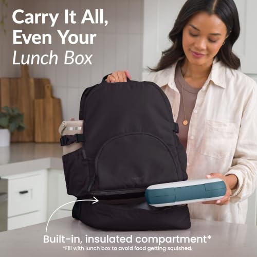 Bentgo 2-in-1 Adult Backpack & Insulated Lunch Bag - color: Obsidian Charcoal