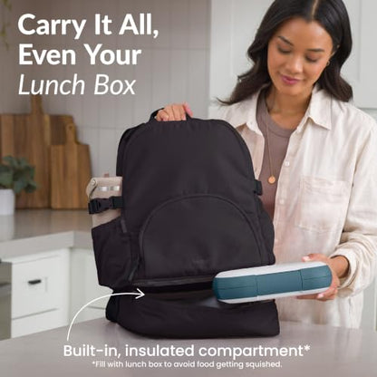 Bentgo 2-in-1 Adult Backpack & Insulated Lunch Bag - color: Obsidian Charcoal