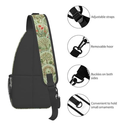 Sling Backpack Unisex Crossbody Chest Bag Shoulder Chest Bag For Women Men Hiking Travel - color: Garden Bunny