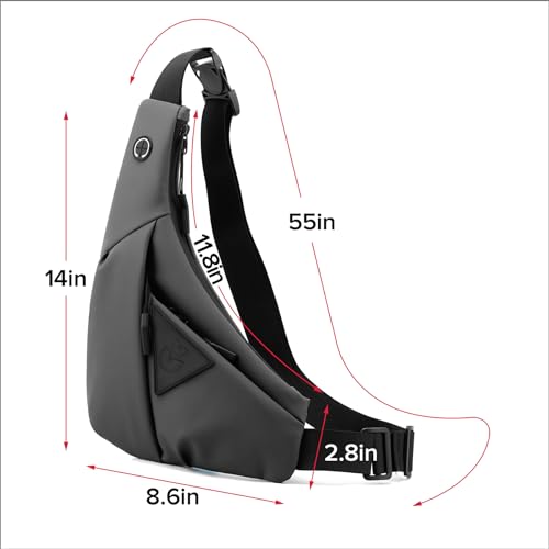 Small Sling Shoulder Crossbody Bag Men Women, Lightweight Anti-theft One Strap Casual Chest Bag Slim Backpack for Outdoor Walking Trip Hiking Biking Grey - color: Grey