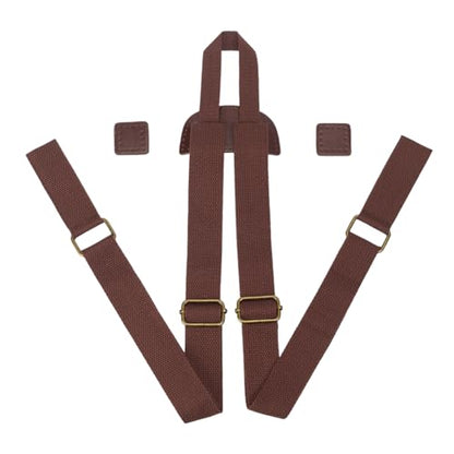 PU Leather Canvas Shoulder Strap Sewing Mount Belts Backpack Straps Replacement Adjustable for Backpacks Rucksack Daypack Laptop Back Pack Business Work Bag Travel Study DIY Craft(Black) - color: Brown
