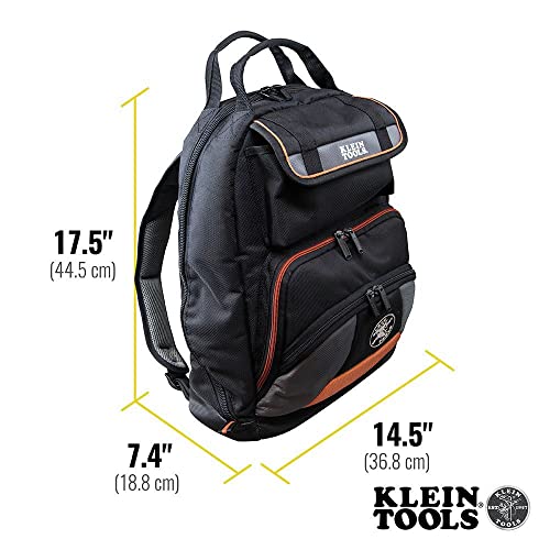 Klein Tools 55475 Tool Bag Backpack, Heavy Duty Tradesman Pro Organizer with 35 Pockets for Hand Tools and Gear