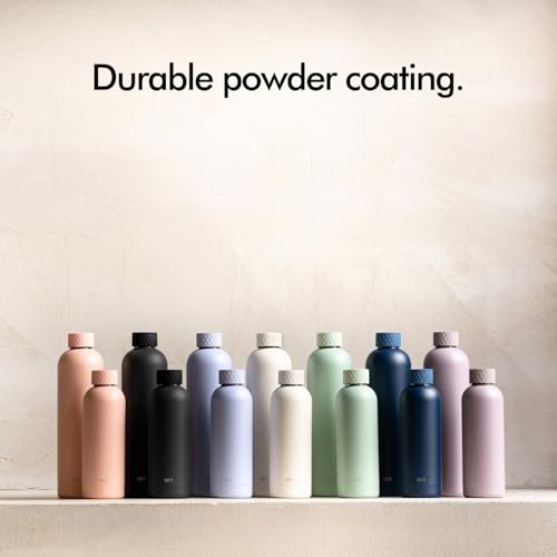 KIVY Stainless Steel Insulated Water Bottle 32oz | Slim Water Bottle for Travel, Car, Gym, Cupholder, Backpack side pocket - Slim water bottle no straw - Screw top