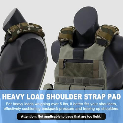 ZINMARK 2Pcs Tactical Shoulder Pad, Ultra-Thick Comfort Cushion for Vest Straps, Backpacks, Breathable & Shock-Absorbing,Camouflage-Green - color: Camouflage-green