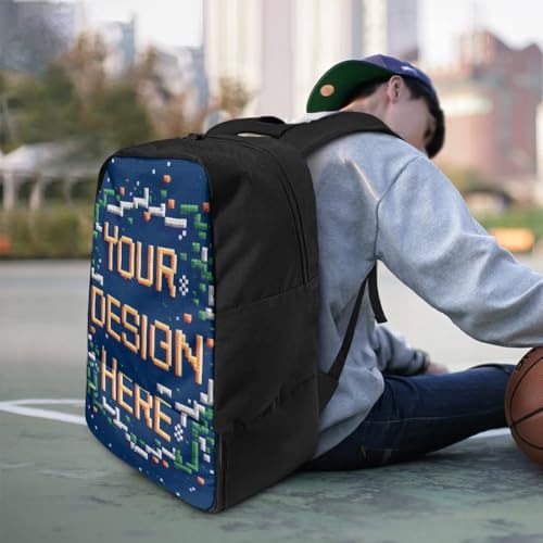 18.5in Basketball Backpack Basketball Bag with Shoe Compartment & Ball Holder, Waterproof Bag for Soccer Volleyball - color: A Customized Text Picture