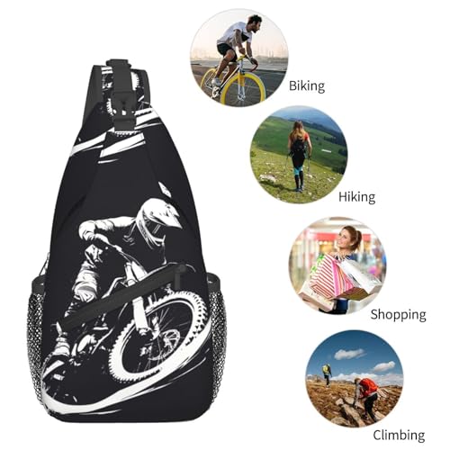Enduro Motorcycle Racer Outdoor Crossbody Shoulder Bag For Unisex Young Adult Hiking Bicycling - color: 10