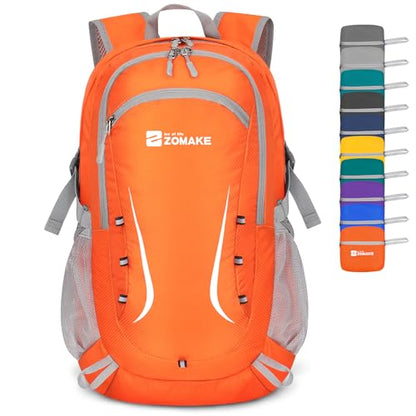 ZOMAKE Lightweight Packable Backpack 35L, Foldable Backpacks Water Resistant Collapsible Light Daypack for Hiking(Orange) - color: Orange B