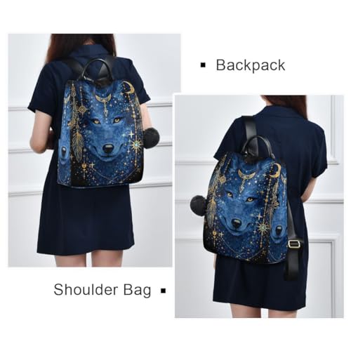 ALAZA Watercolor Tattoo of Wolf Head Outdoor Backpack Bags for Woman - color: Multi 11