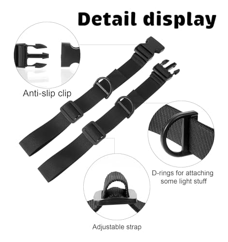 2Pcs Backpack Chest Straps, Black Adjustable Add Chest Strap to Backpack, Heavy Duty Elastic Chests Belt with Quick Release Buckle Clip, Comfortable Fit for Hiking, Camping, and Travel